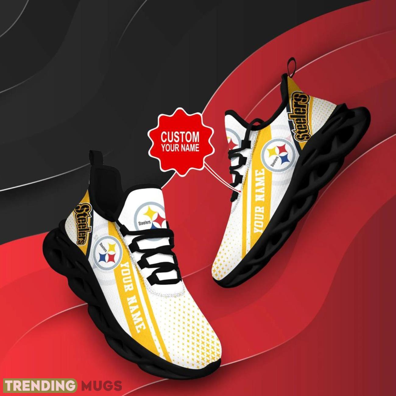 Pittsburgh Steelers NFL Max Soul Sneakers Personalize Shoes For Fans Men Women Sport Running Shoes Max Soul Pittsburgh Steelers NFL Max Soul Sneakers Personalize Shoes For Fans Men Women Sport Running Shoes Max Soul