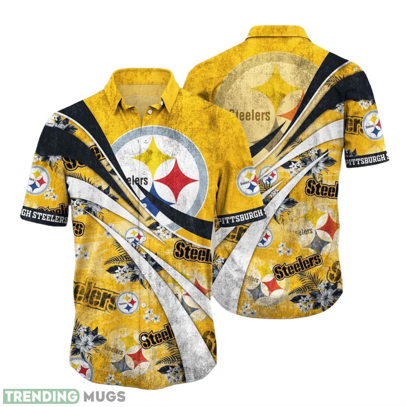 Pittsburgh Steelers NFL Summer Hawaiian Shirt Floral Pattern Football NFL Enthusiast Product Photo 1 Pittsburgh Steelers NFL Summer Hawaiian Shirt Floral Pattern Football NFL Enthusiast Product Photo 1