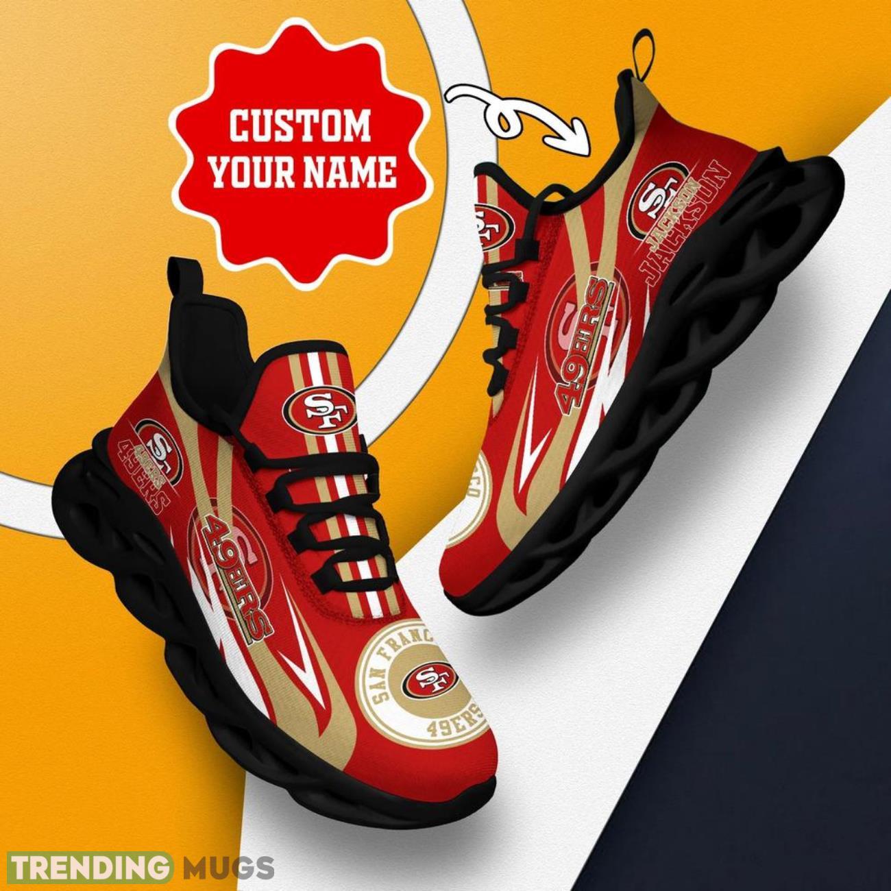 San Francisco 49Ers NFL Max Soul Shoes Personalized Name Gifts Trending Running Shoes Max Soul San Francisco 49Ers NFL Max Soul Shoes Personalized Name Gifts Trending Running Shoes Max Soul
