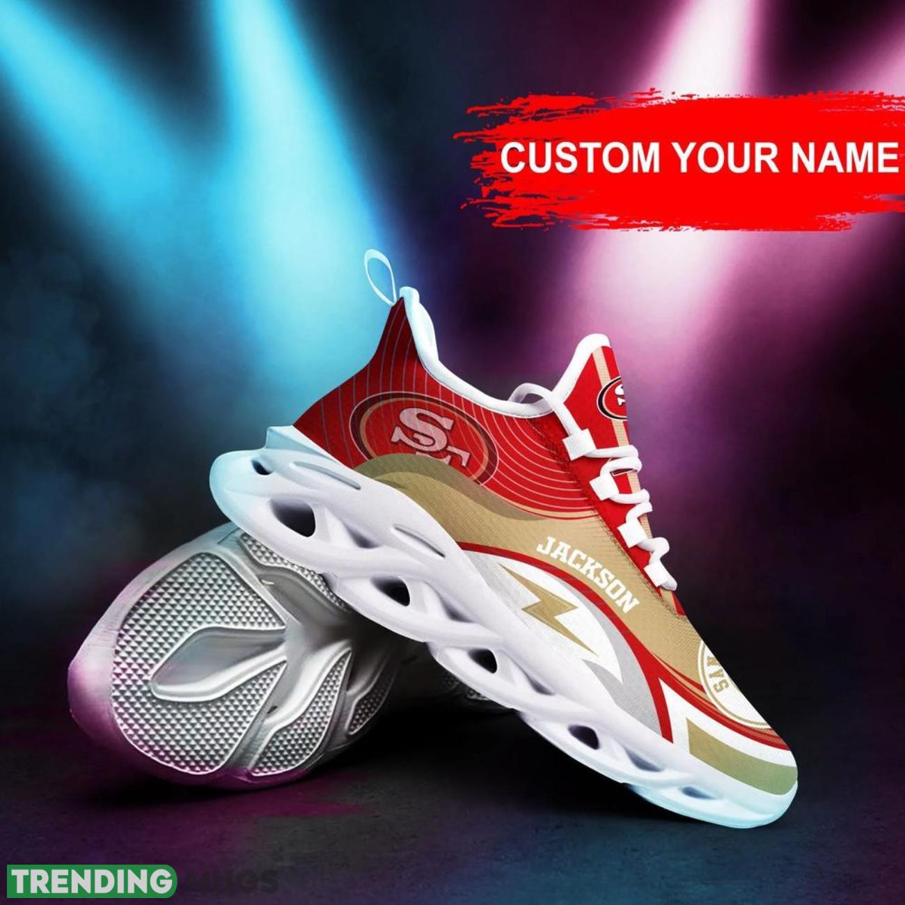San Francisco 49Ers NFL Max Soul Sneakers Personalize Shoes For Fans Max Soul San Francisco 49Ers NFL Max Soul Sneakers Personalize Shoes For Fans Max Soul