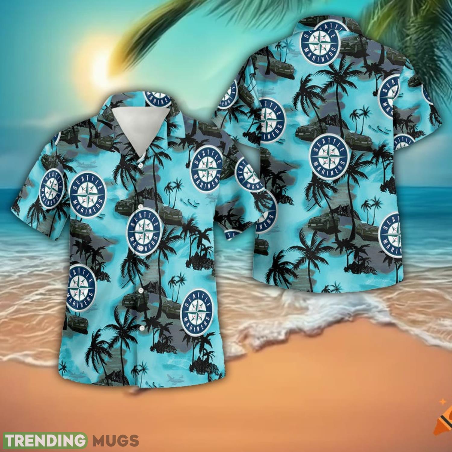 Seattle Mariners 3D Button Hawaiian Shirt Men And Women Aloha Light Blue Product Photo 1 Seattle Mariners 3D Button Hawaiian Shirt Men And Women Aloha Light Blue Product Photo 1