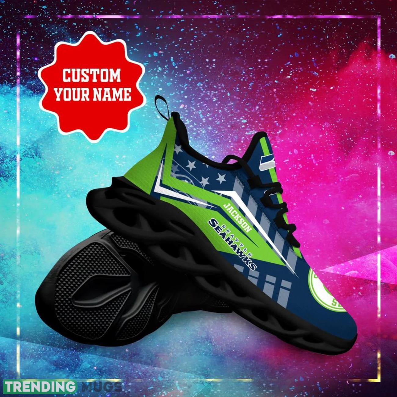 Seattle Seahawks NFL Logo Sport Team Max Soul Shoes Custom Name Sneakers Hot Trending Gift NFL Logo Sport Team Fans Max Soul Seattle Seahawks NFL Logo Sport Team Max Soul Shoes Custom Name Sneakers Hot Trending Gift NFL Logo Sport Team Fans Max Soul