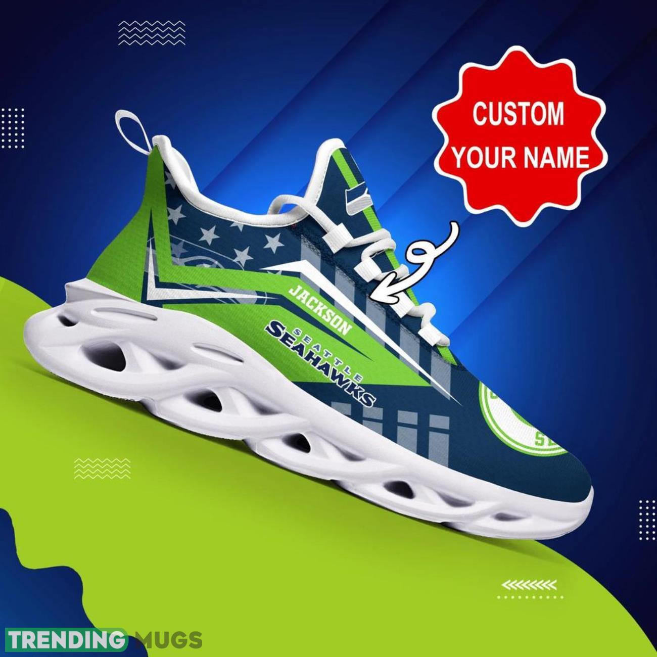 Seattle Seahawks NFL Logo Sport Team Max Soul Shoes Custom Name Sneakers Hot Trending Gift NFL Logo Sport Team Fans Max Soul Seattle Seahawks NFL Logo Sport Team Max Soul Shoes Custom Name Sneakers Hot Trending Gift NFL Logo Sport Team Fans Max Soul