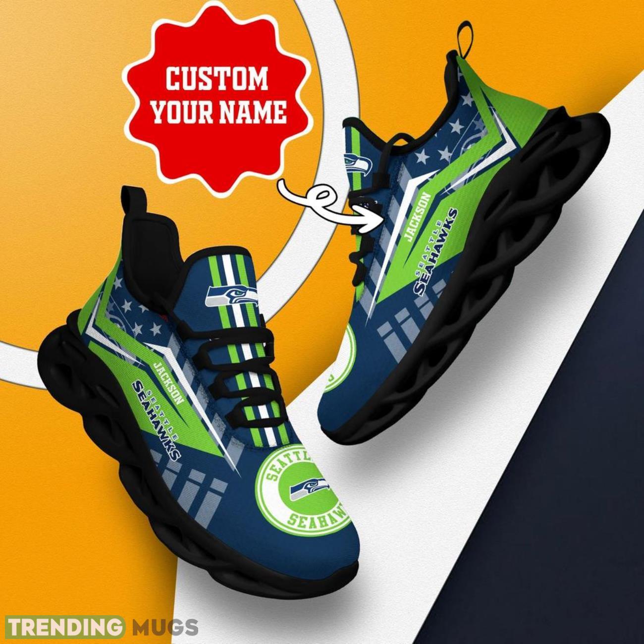 Seattle Seahawks NFL Logo Sport Team Max Soul Shoes Custom Name Sneakers Hot Trending Gift NFL Logo Sport Team Fans Max Soul Seattle Seahawks NFL Logo Sport Team Max Soul Shoes Custom Name Sneakers Hot Trending Gift NFL Logo Sport Team Fans Max Soul