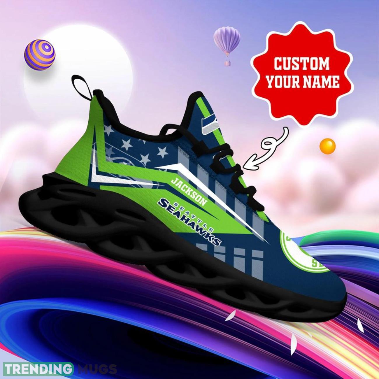 Seattle Seahawks NFL Logo Sport Team Max Soul Shoes Custom Name Sneakers Hot Trending Gift NFL Logo Sport Team Fans Max Soul Seattle Seahawks NFL Logo Sport Team Max Soul Shoes Custom Name Sneakers Hot Trending Gift NFL Logo Sport Team Fans Max Soul