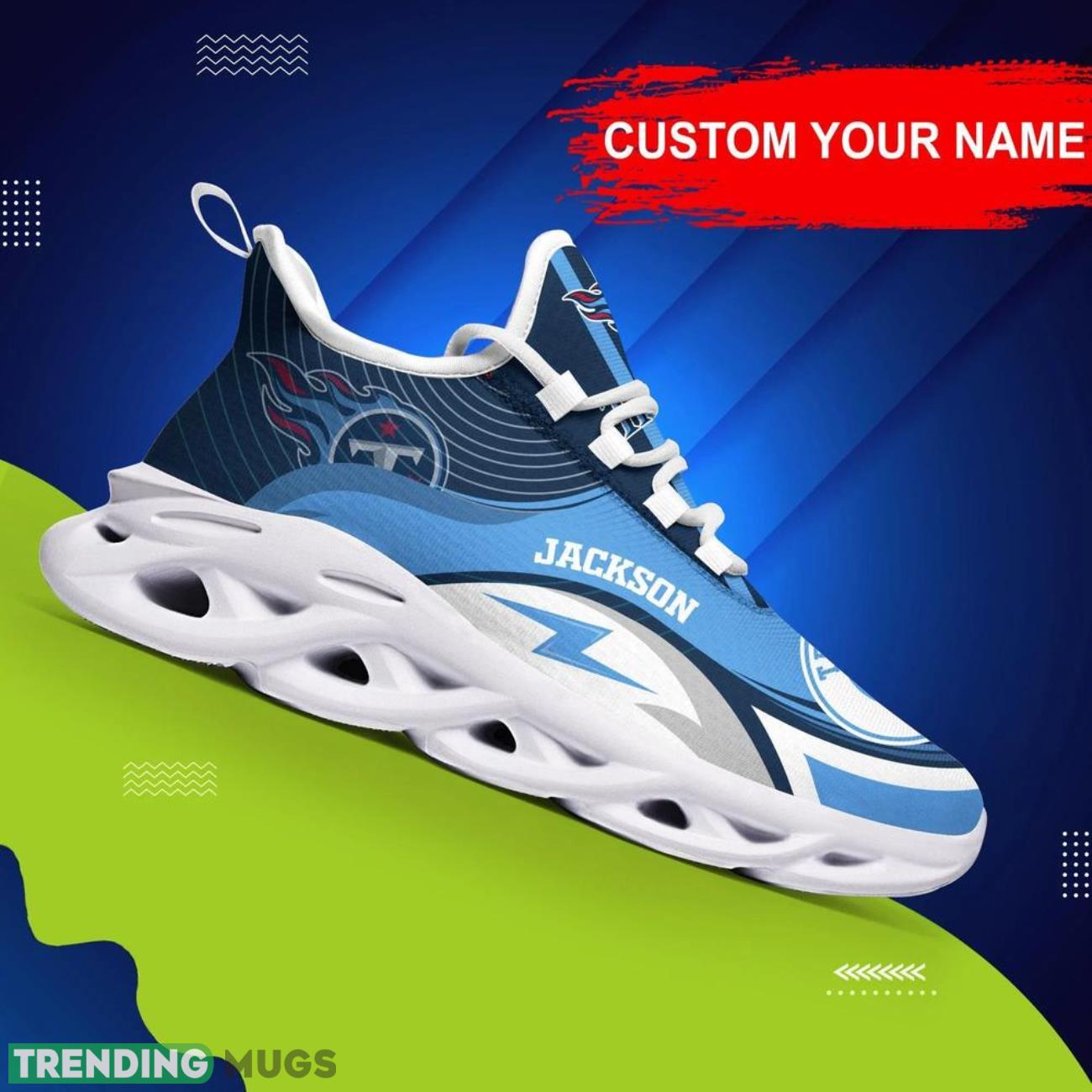 Tennessee Titans NFL Max Soul Shoes Custom Name National Football LeagueGifts NFL Fans Product Photo 1