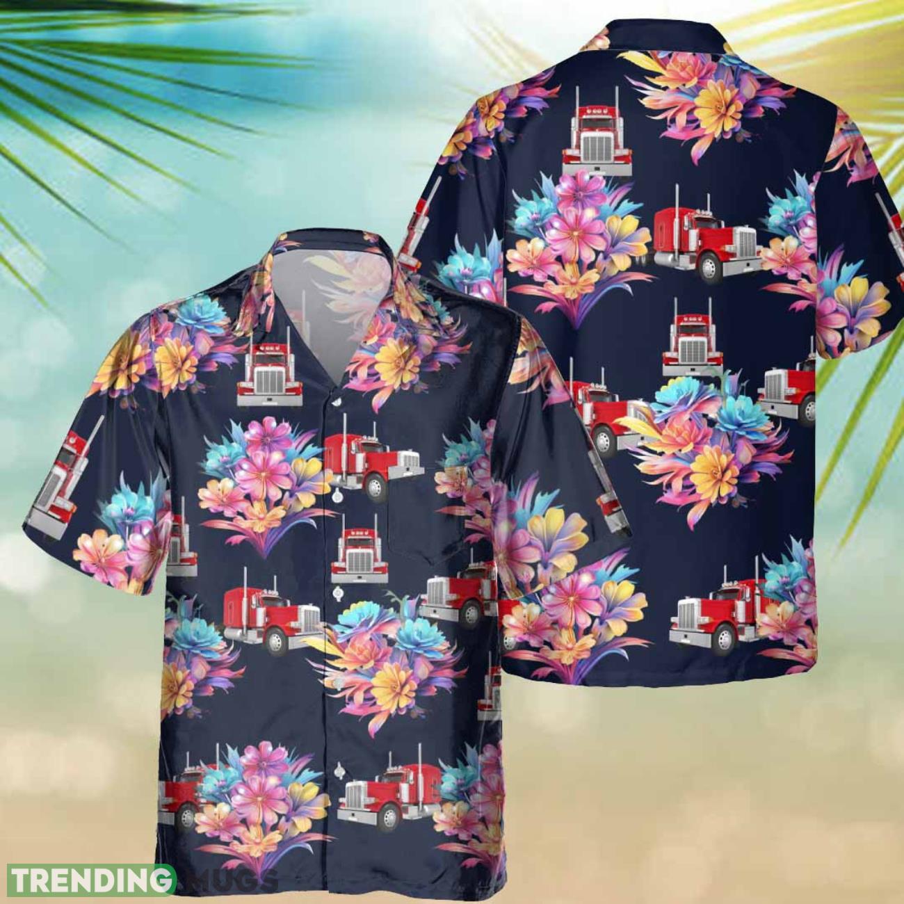Trucker 3D Printed Colorful Hawaiian Shirt Gift Ideas For Summer Product Photo 1 Trucker 3D Printed Colorful Hawaiian Shirt Gift Ideas For Summer Product Photo 1