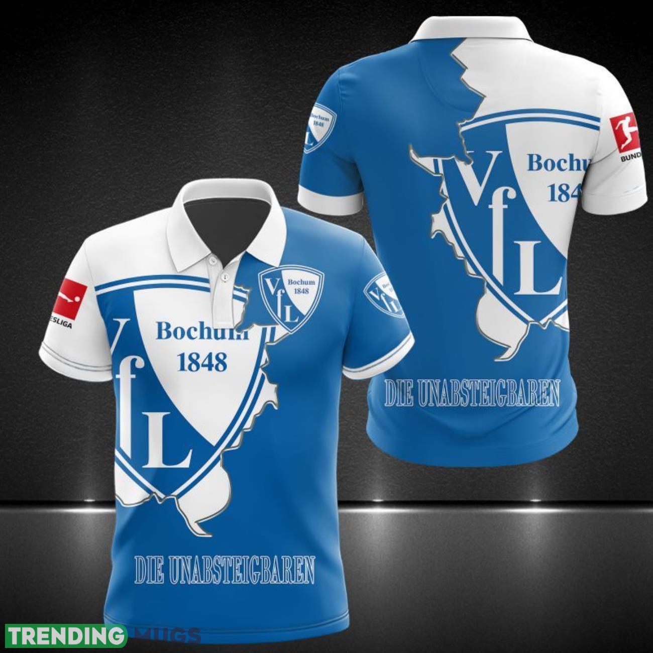 VfL Bochum 3D Polo Shirt Sport Fans Shirt Product Photo 1 VfL Bochum 3D Polo Shirt Sport Fans Shirt Product Photo 1