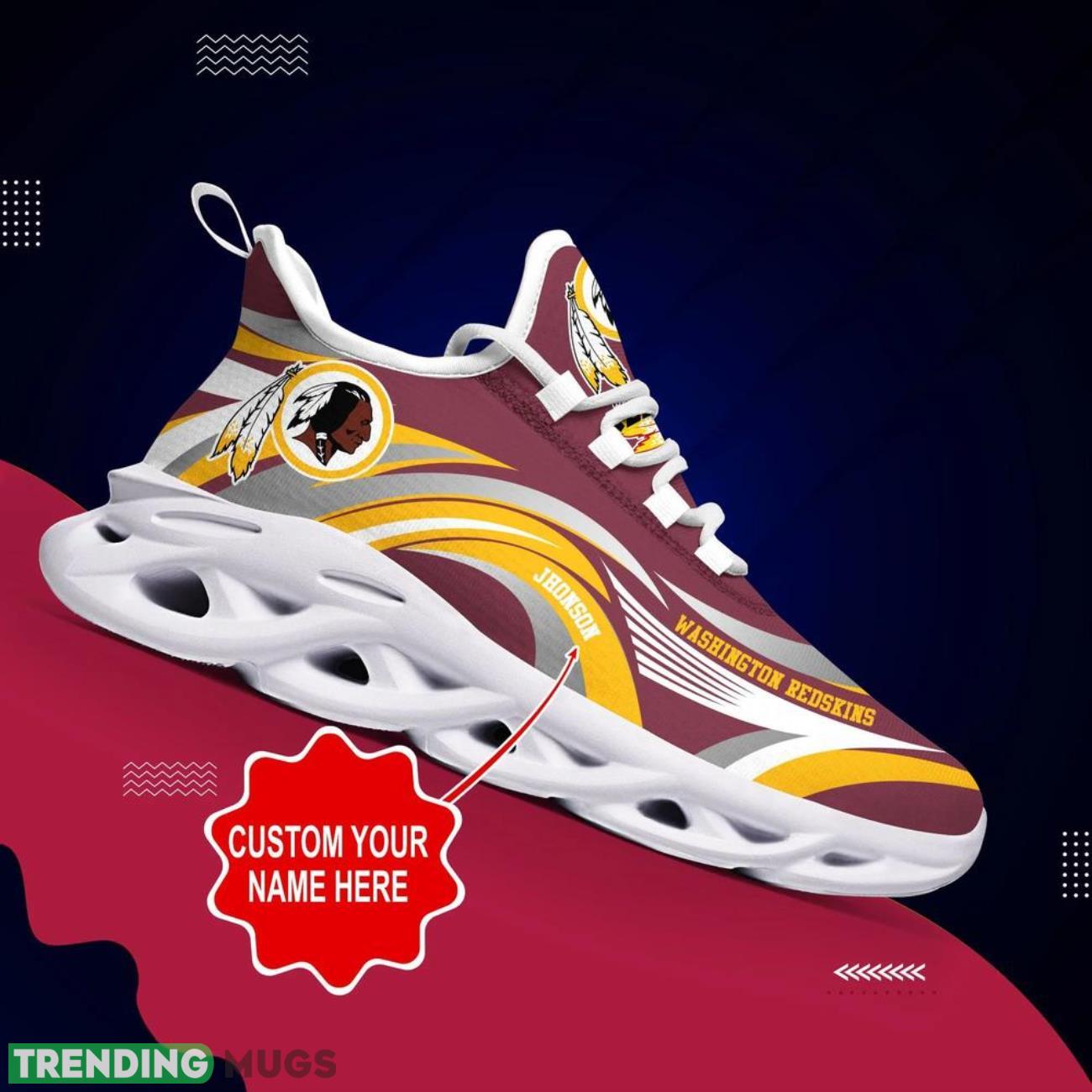Washington Redskins NFL Max Soul Shoes Custom Name Sneakers Hot Trending Gifts NFL Big Fans Max Soul Washington Redskins NFL Max Soul Shoes Custom Name Sneakers Hot Trending Gifts NFL Big Fans Max Soul