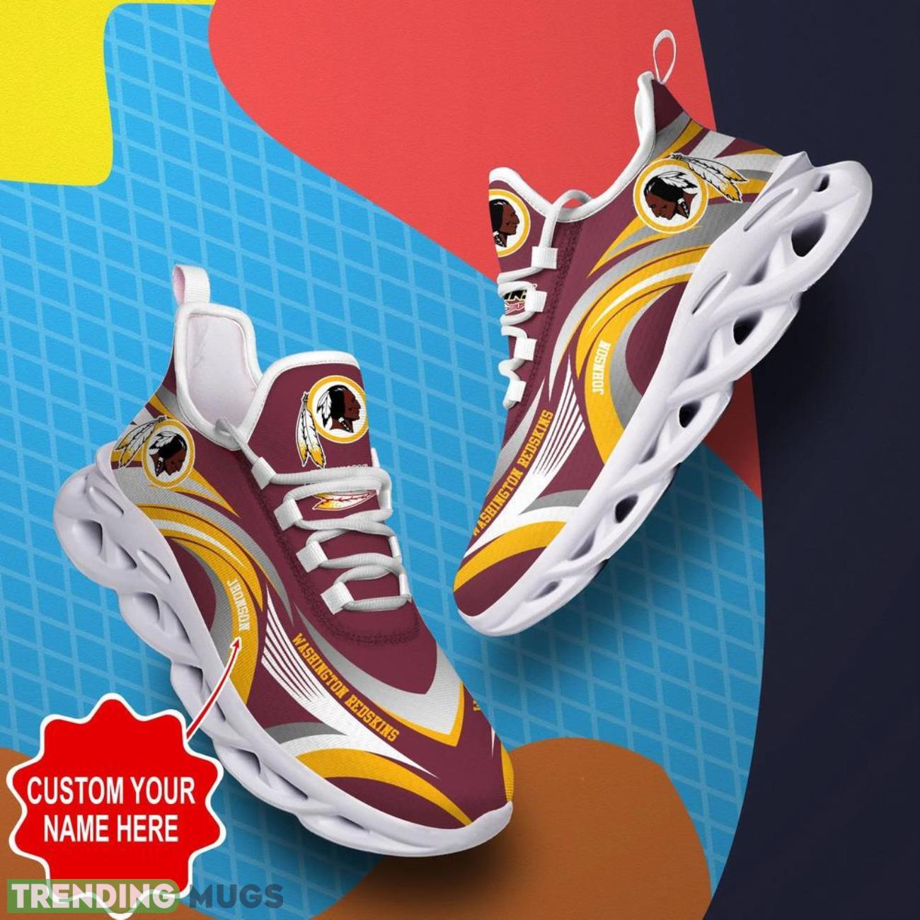 Washington Redskins NFL Max Soul Shoes Custom Name Sneakers Hot Trending Gifts NFL Big Fans Max Soul Washington Redskins NFL Max Soul Shoes Custom Name Sneakers Hot Trending Gifts NFL Big Fans Max Soul