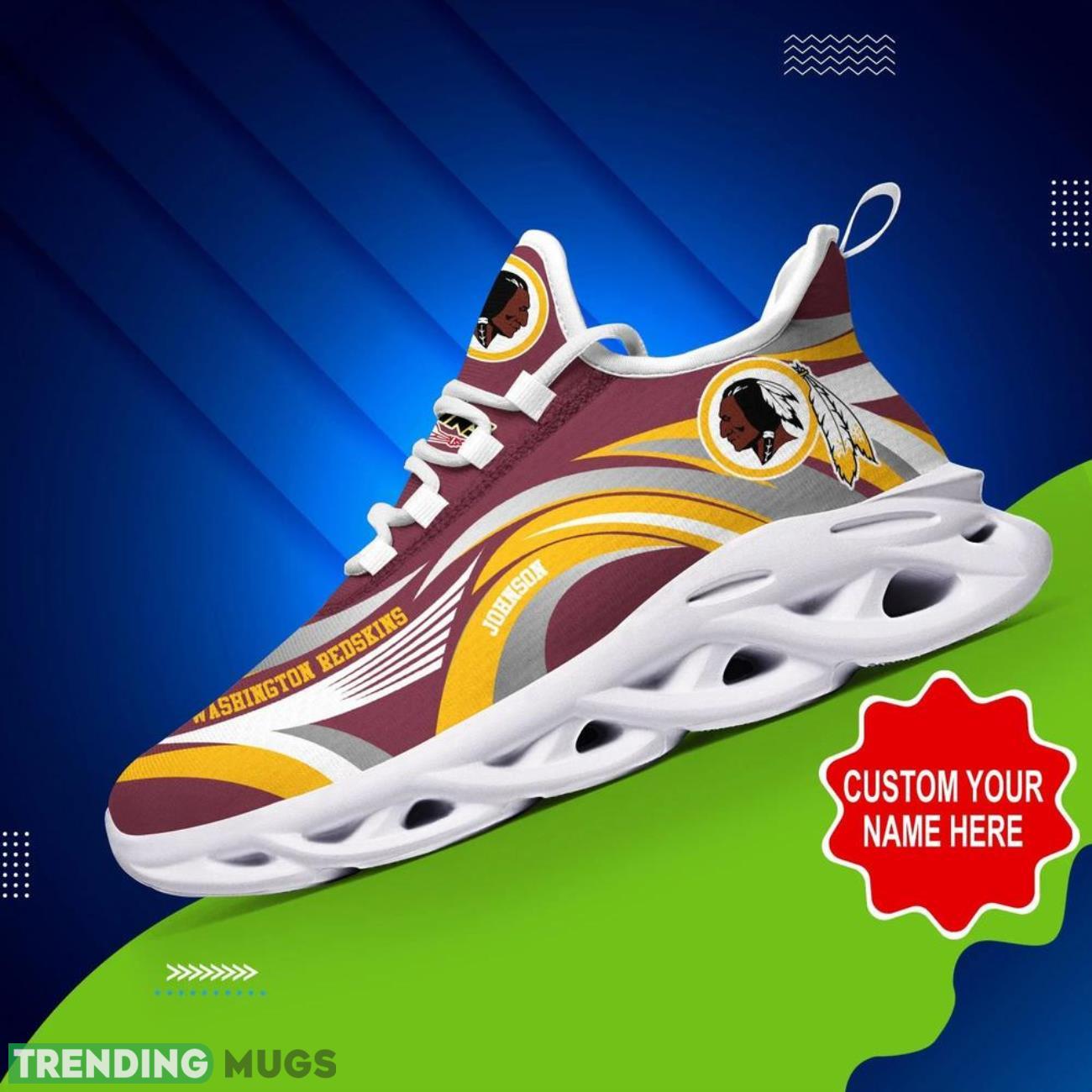 Washington Redskins NFL Max Soul Shoes Custom Name Sneakers Hot Trending Gifts NFL Big Fans Product Photo 1 Washington Redskins NFL Max Soul Shoes Custom Name Sneakers Hot Trending Gifts NFL Big Fans Product Photo 1