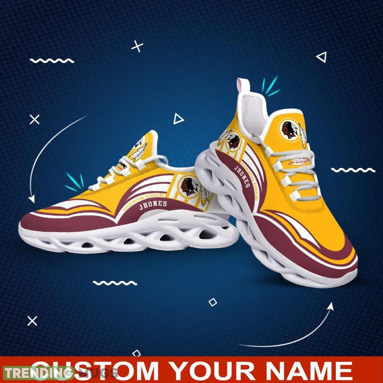 Washington Redskins NFL Max Soul Shoes Custom Name Sneakers NFL Fans Max Soul Washington Redskins NFL Max Soul Shoes Custom Name Sneakers NFL Fans Max Soul