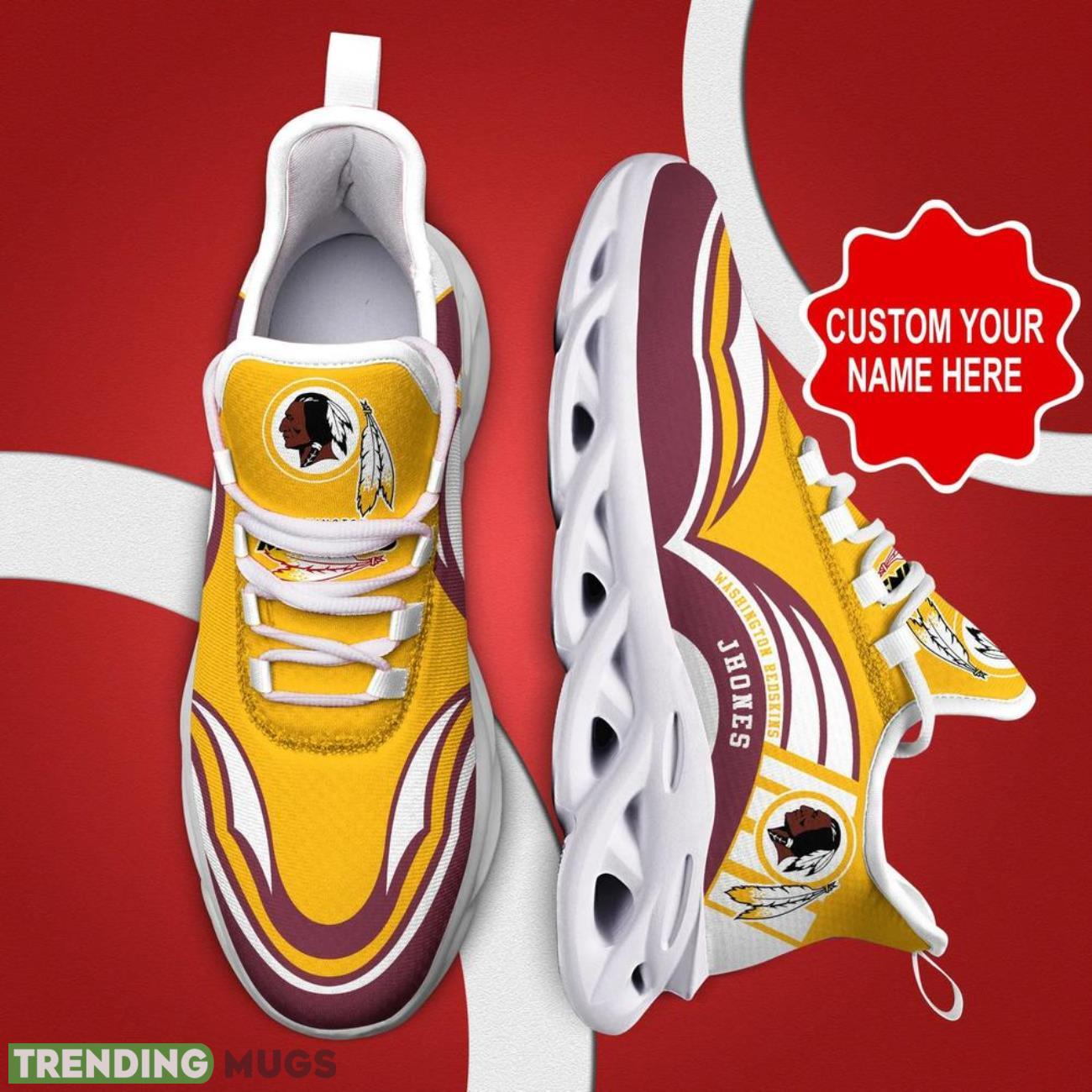 Washington Redskins NFL Max Soul Shoes Custom Name Sneakers NFL Fans Max Soul Washington Redskins NFL Max Soul Shoes Custom Name Sneakers NFL Fans Max Soul