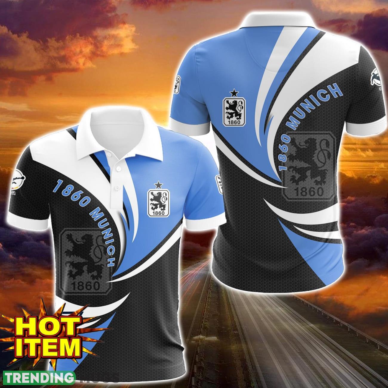 1860 Munich 3D Printing Polo Shirt Sport Style Gift Product Photo 1 1860 Munich 3D Printing Polo Shirt Sport Style Gift Product Photo 1