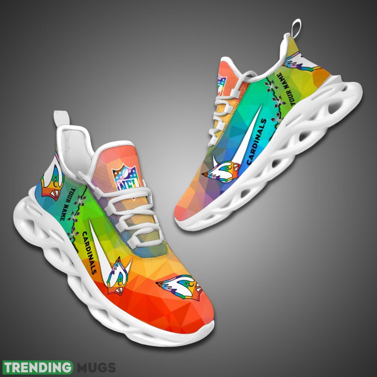 Arizona Cardinals Colorful Sneakers NFL Max Soul Shoes For Fans Custom Name Max Soul Arizona Cardinals Colorful Sneakers NFL Max Soul Shoes For Fans Custom Name Max Soul