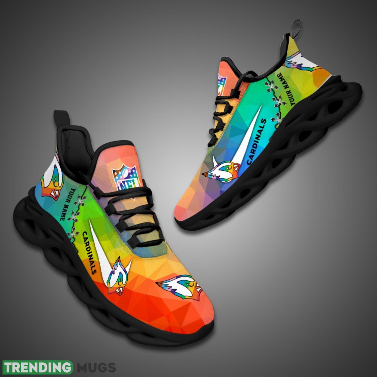 Arizona Cardinals Colorful Sneakers NFL Max Soul Shoes For Fans Custom Name Max Soul Arizona Cardinals Colorful Sneakers NFL Max Soul Shoes For Fans Custom Name Max Soul
