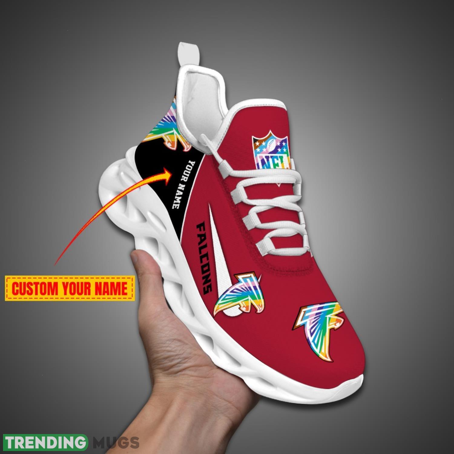 Atlanta Falcons Personalized Pride Month NFL Max Soul Shoes Custom Name Product Photo 1 Atlanta Falcons Personalized Pride Month NFL Max Soul Shoes Custom Name Product Photo 1