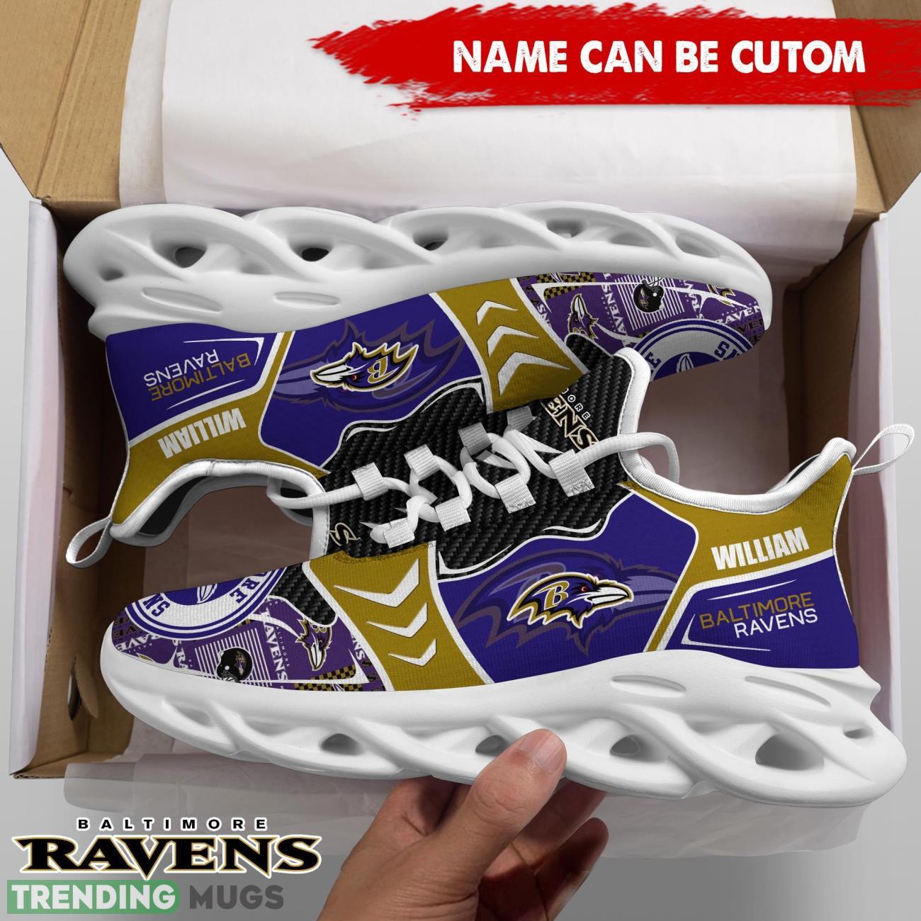 Baltimore Ravens NFL Custom Name Shoes Max Soul Shoes For Fans Max Soul Baltimore Ravens NFL Custom Name Shoes Max Soul Shoes For Fans Max Soul