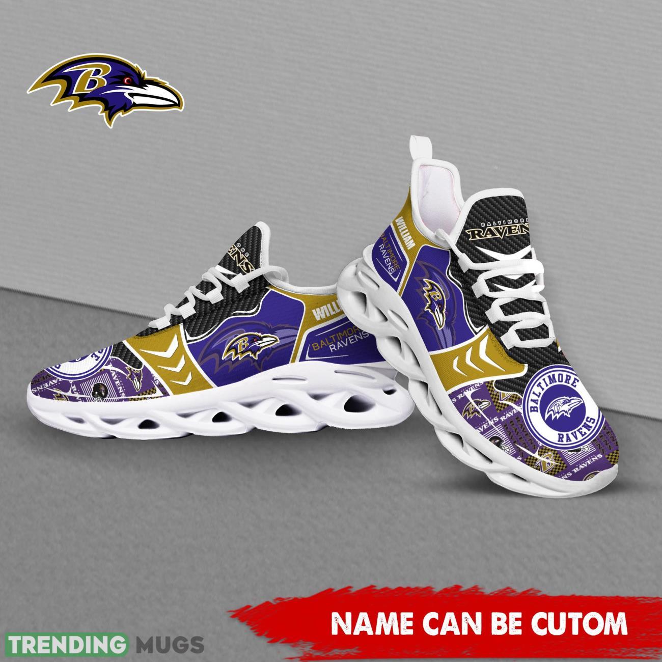 Baltimore Ravens NFL Custom Name Shoes Max Soul Shoes For Fans Product Photo 1 Baltimore Ravens NFL Custom Name Shoes Max Soul Shoes For Fans Product Photo 1
