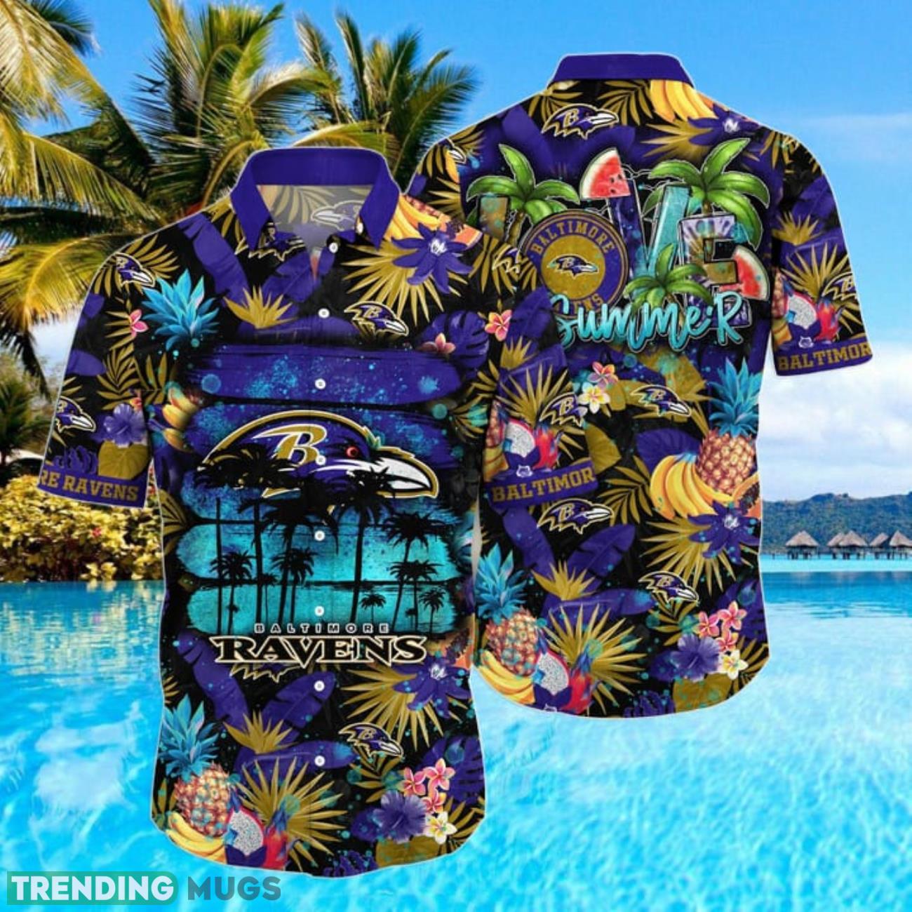 Baltimore Ravens NFL Tropical Fruit Hawaiian Shirt Summer Gift Product Photo 1 Baltimore Ravens NFL Tropical Fruit Hawaiian Shirt Summer Gift Product Photo 1
