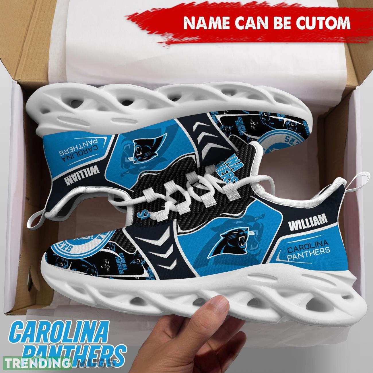 Carolina Panthers NFL Custom Name Shoes Max Soul Shoes For Fans Max Soul Carolina Panthers NFL Custom Name Shoes Max Soul Shoes For Fans Max Soul