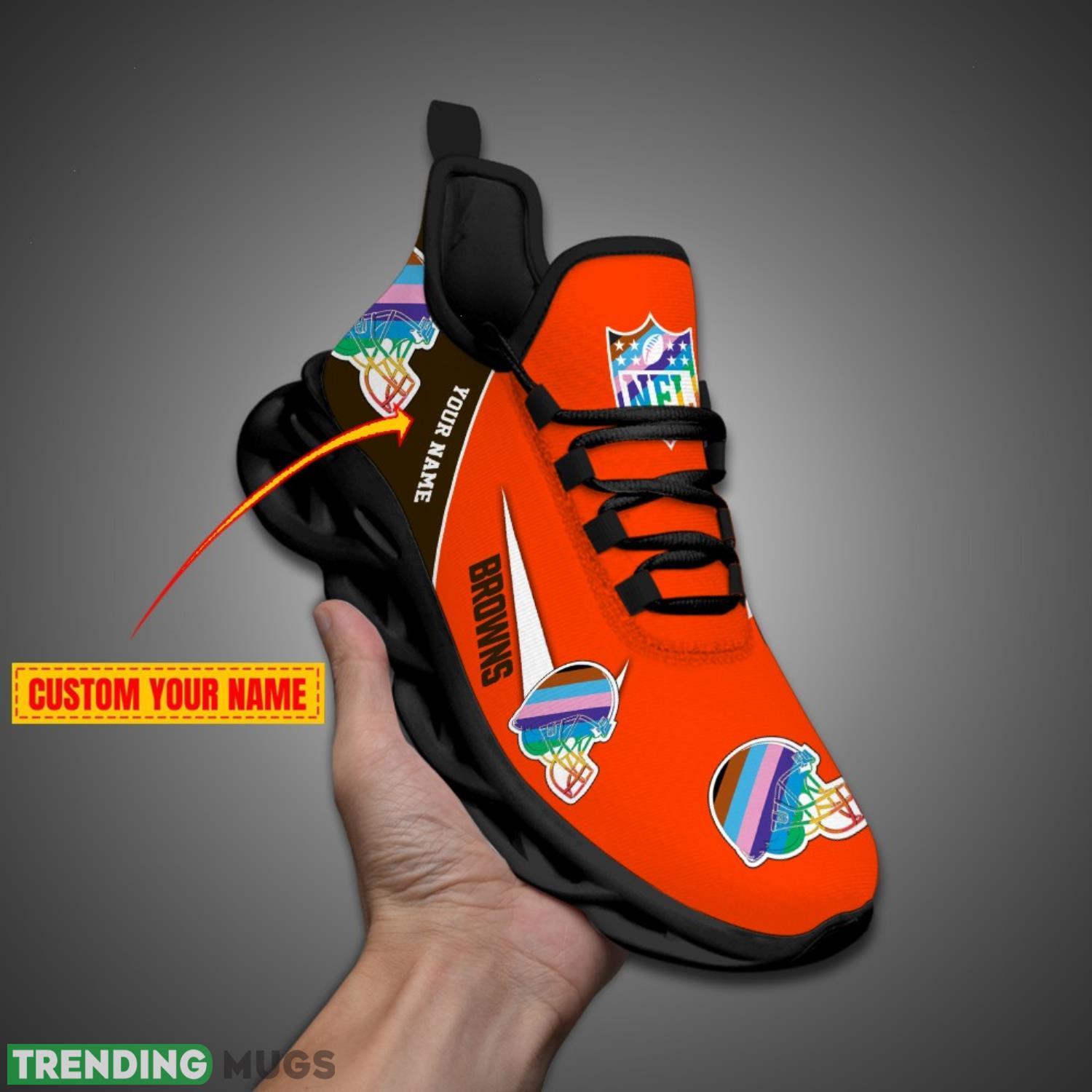 Cleveland Browns Personalized Pride Month NFL Max Soul Shoes Custom Name Max Soul Cleveland Browns Personalized Pride Month NFL Max Soul Shoes Custom Name Max Soul