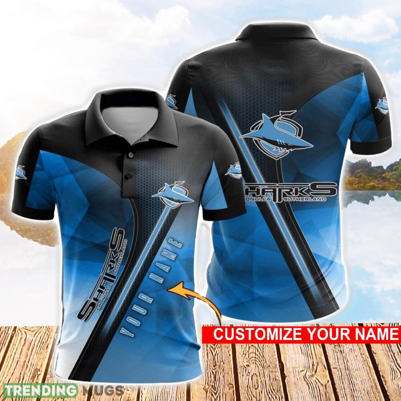 Cronulla Sharks 3D Polo Shirt Golf Lover Gift Sport Style For Fans Custom Name Product Photo 1 Cronulla Sharks 3D Polo Shirt Golf Lover Gift Sport Style For Fans Custom Name Product Photo 1