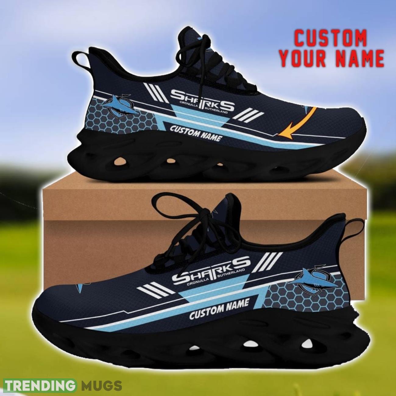 Cronulla Sharks Custom Name Max Soul Shoes Personalized Sneakers Gift For Men Women Product Photo 1 Cronulla Sharks Custom Name Max Soul Shoes Personalized Sneakers Gift For Men Women Product Photo 1