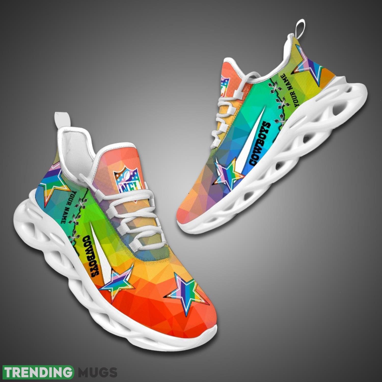 Dallas Cowboys Colorful Sneakers NFL Max Soul Shoes For Fans Custom Name Max Soul Dallas Cowboys Colorful Sneakers NFL Max Soul Shoes For Fans Custom Name Max Soul