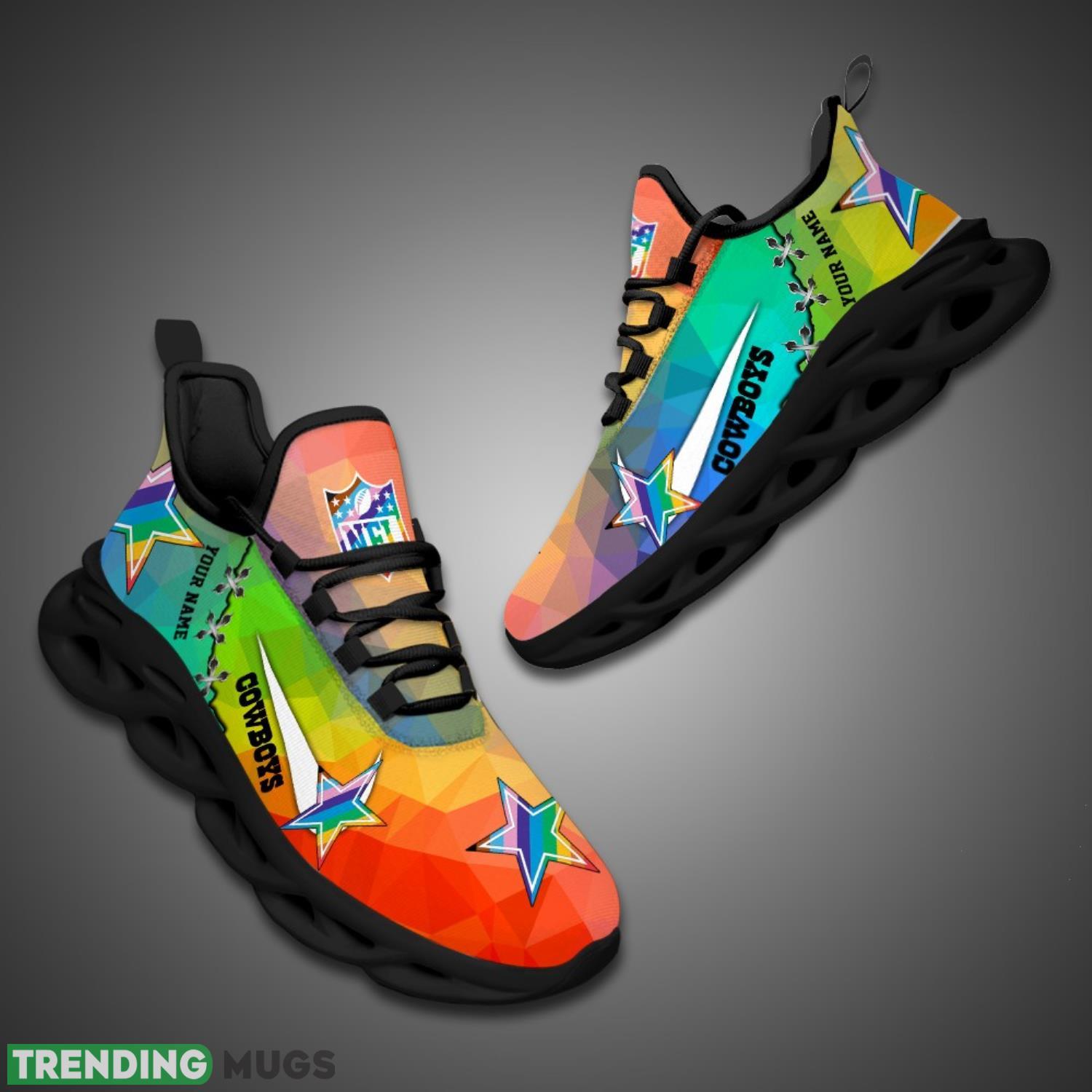 Dallas Cowboys Colorful Sneakers NFL Max Soul Shoes For Fans Custom Name Max Soul Dallas Cowboys Colorful Sneakers NFL Max Soul Shoes For Fans Custom Name Max Soul