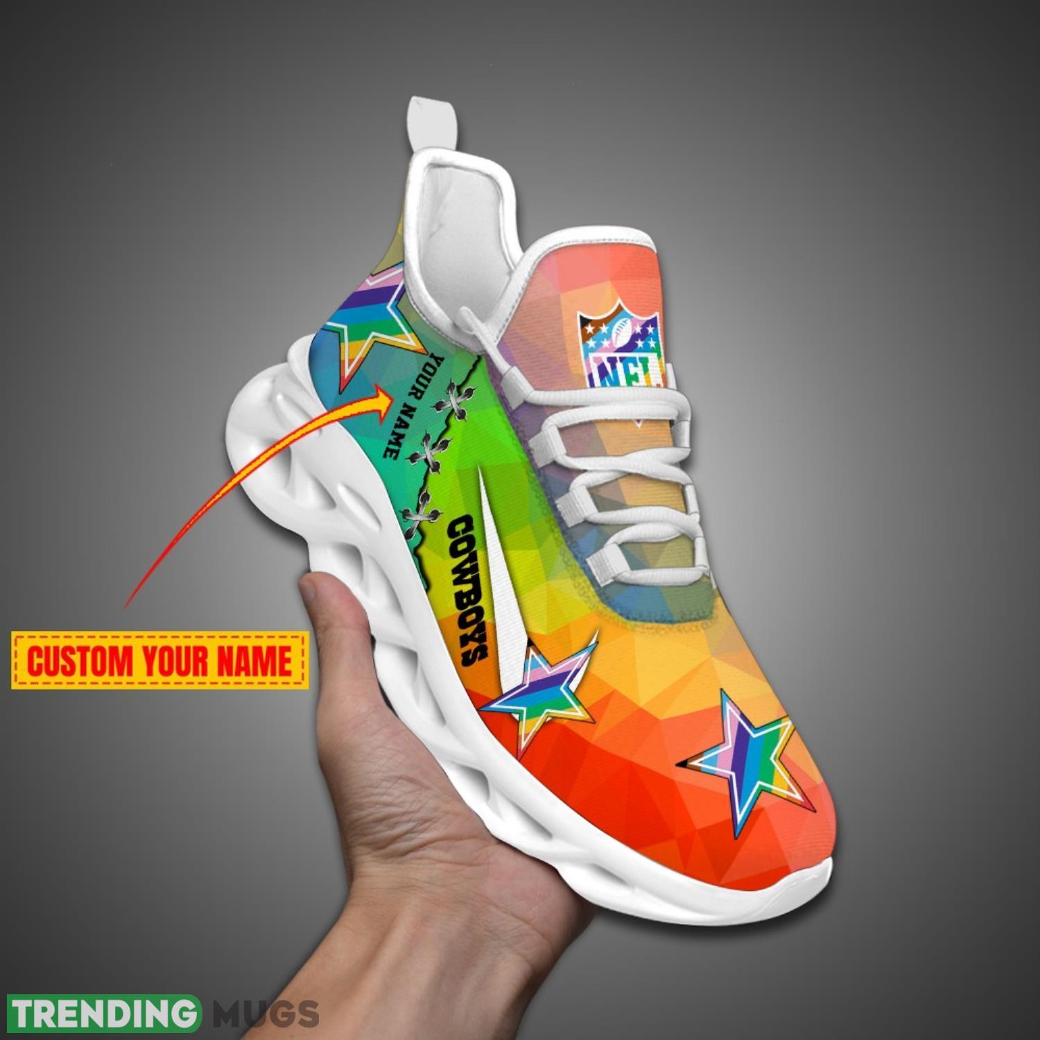 Dallas Cowboys Colorful Sneakers NFL Max Soul Shoes For Fans Custom Name Product Photo 1 Dallas Cowboys Colorful Sneakers NFL Max Soul Shoes For Fans Custom Name Product Photo 1