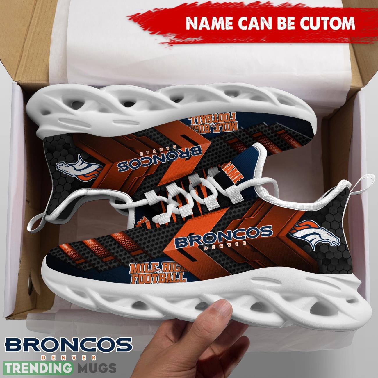 Denver Broncos NFL Max Soul Shoes Custom Name Sport Shoes Trending Gift Max Soul Denver Broncos NFL Max Soul Shoes Custom Name Sport Shoes Trending Gift Max Soul
