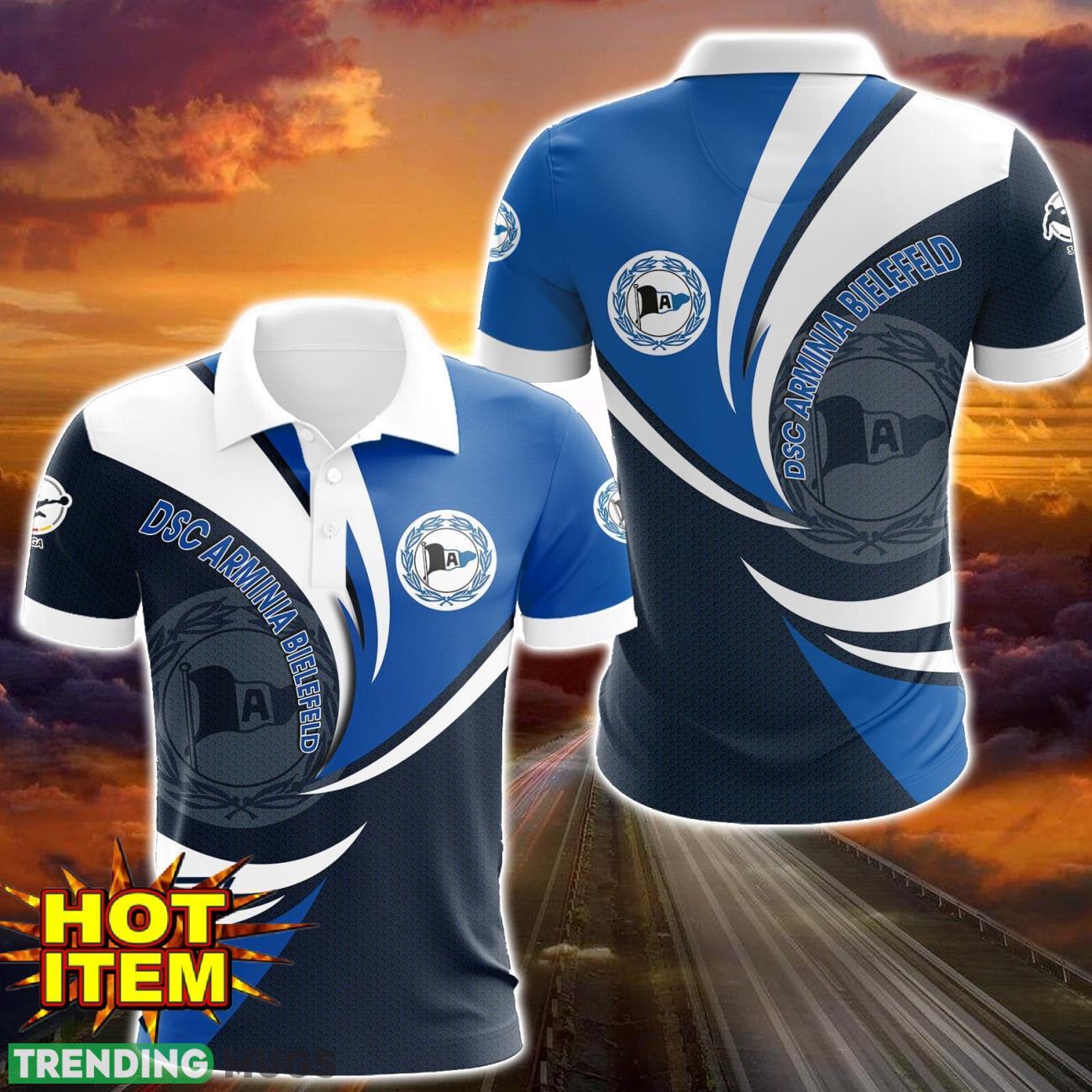 DSC Arminia Bielefeld 3D Printing Polo Shirt Sport Style Gift Product Photo 1 DSC Arminia Bielefeld 3D Printing Polo Shirt Sport Style Gift Product Photo 1