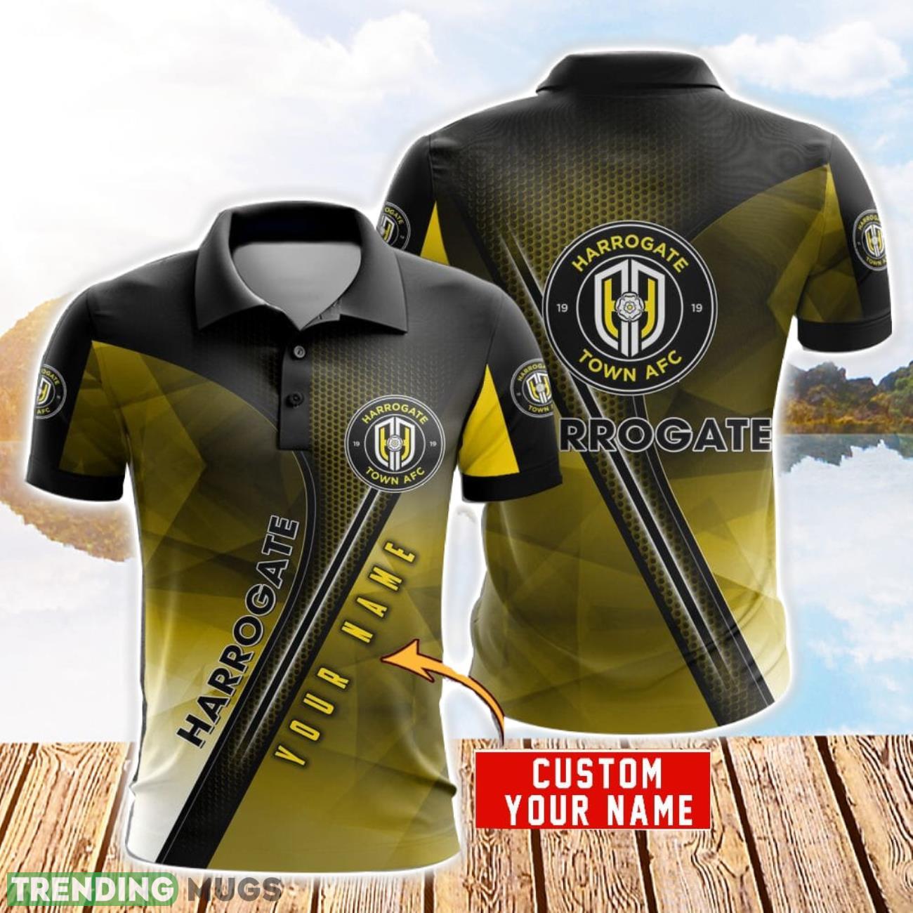 Harrogate Town AFC 3D Polo Shirt Golf Lover Gift Sport Style For Fans Custom Name Product Photo 1 Harrogate Town AFC 3D Polo Shirt Golf Lover Gift Sport Style For Fans Custom Name Product Photo 1