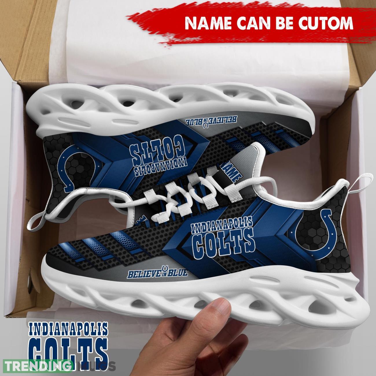 Indianapolis Colts NFL Max Soul Shoes Custom Name Sport Shoes Trending Gift Max Soul Indianapolis Colts NFL Max Soul Shoes Custom Name Sport Shoes Trending Gift Max Soul