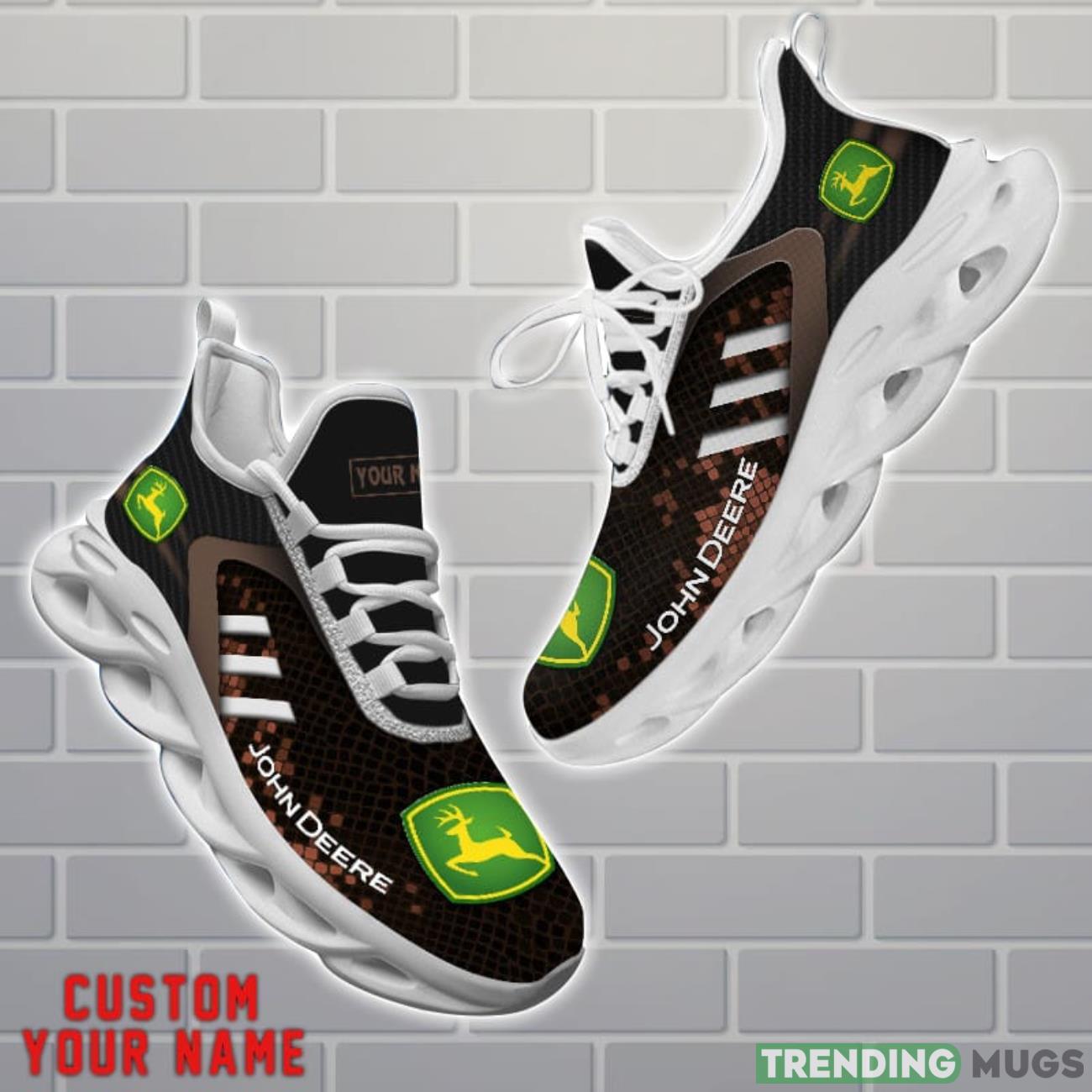 John Deere Shoes Brown Square Pattern Custom Name Max Soul Sneakers For Men Women Product Photo 1 John Deere Shoes Brown Square Pattern Custom Name Max Soul Sneakers For Men Women Product Photo 1