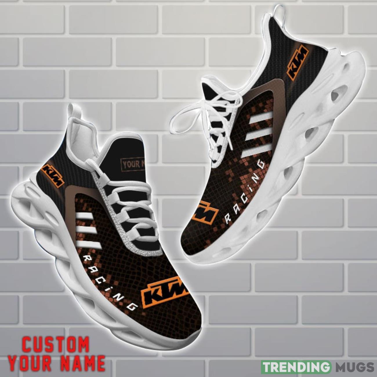 KTM Shoes Brown Square Pattern Custom Name Max Soul Sneakers For Men Women Product Photo 1 KTM Shoes Brown Square Pattern Custom Name Max Soul Sneakers For Men Women Product Photo 1