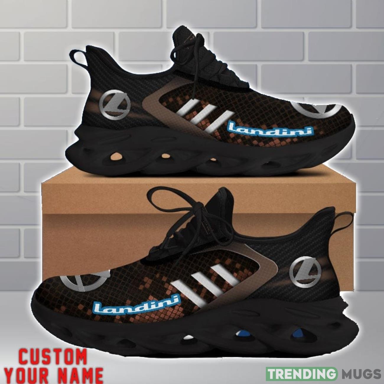 Landini Shoes Brown Square Pattern Custom Name Max Soul Sneakers For Men Women Max Soul Landini Shoes Brown Square Pattern Custom Name Max Soul Sneakers For Men Women Max Soul