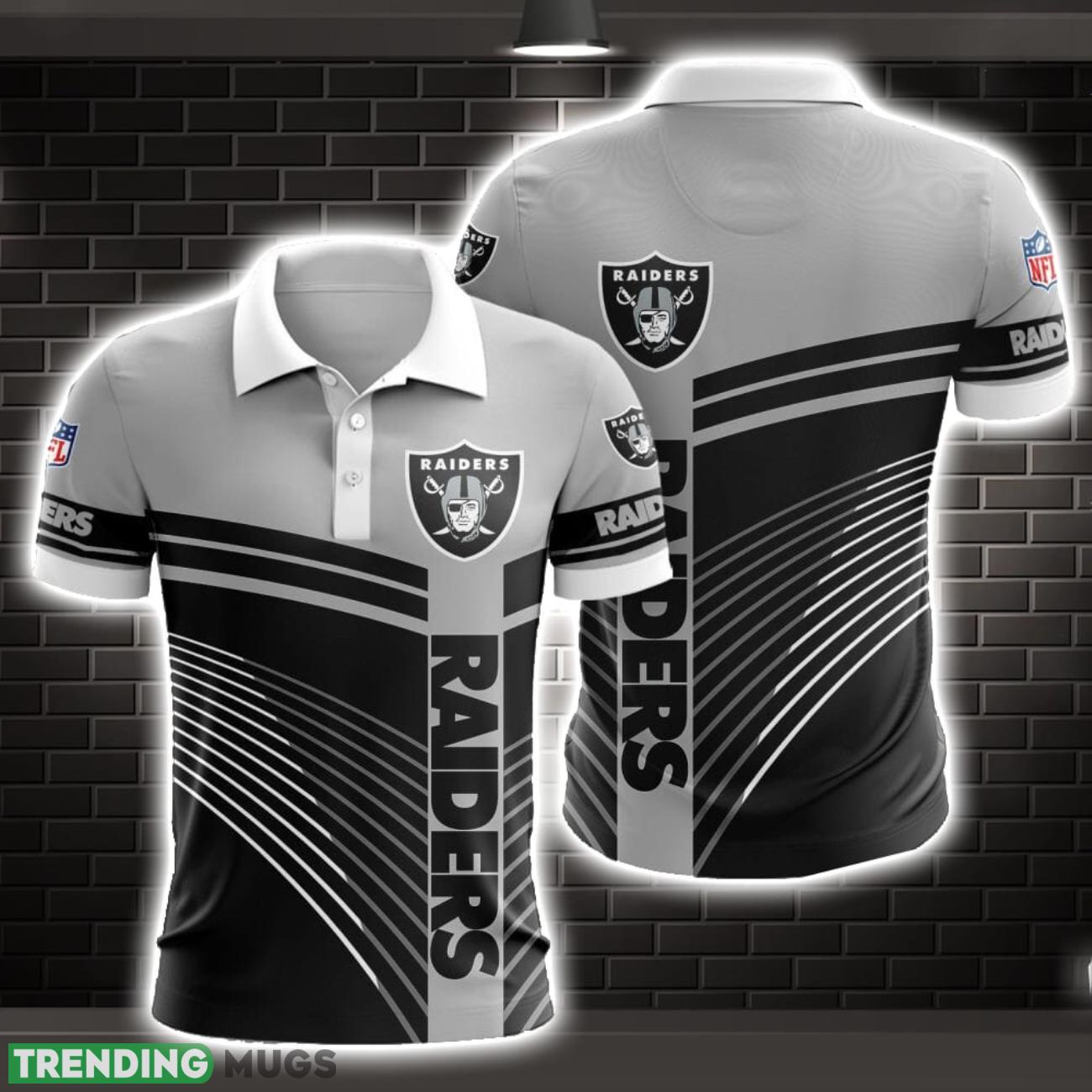 Las Vegas Raiders Striped Style 3D Polo Shirt Shirt For Sport Golf Lover Product Photo 1 Las Vegas Raiders Striped Style 3D Polo Shirt Shirt For Sport Golf Lover Product Photo 1