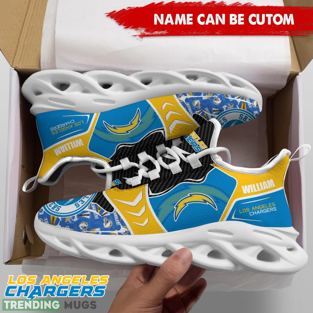 Los Angeles Chargers NFL Custom Name Shoes Max Soul Shoes For Fans Max Soul Los Angeles Chargers NFL Custom Name Shoes Max Soul Shoes For Fans Max Soul