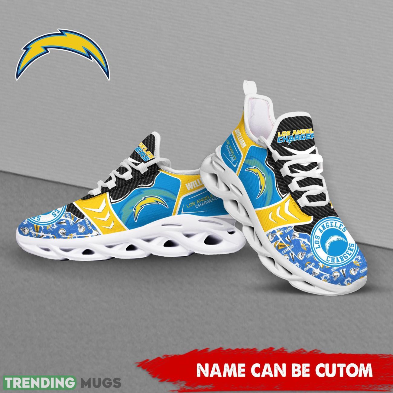 Los Angeles Chargers NFL Custom Name Shoes Max Soul Shoes For Fans Product Photo 1 Los Angeles Chargers NFL Custom Name Shoes Max Soul Shoes For Fans Product Photo 1