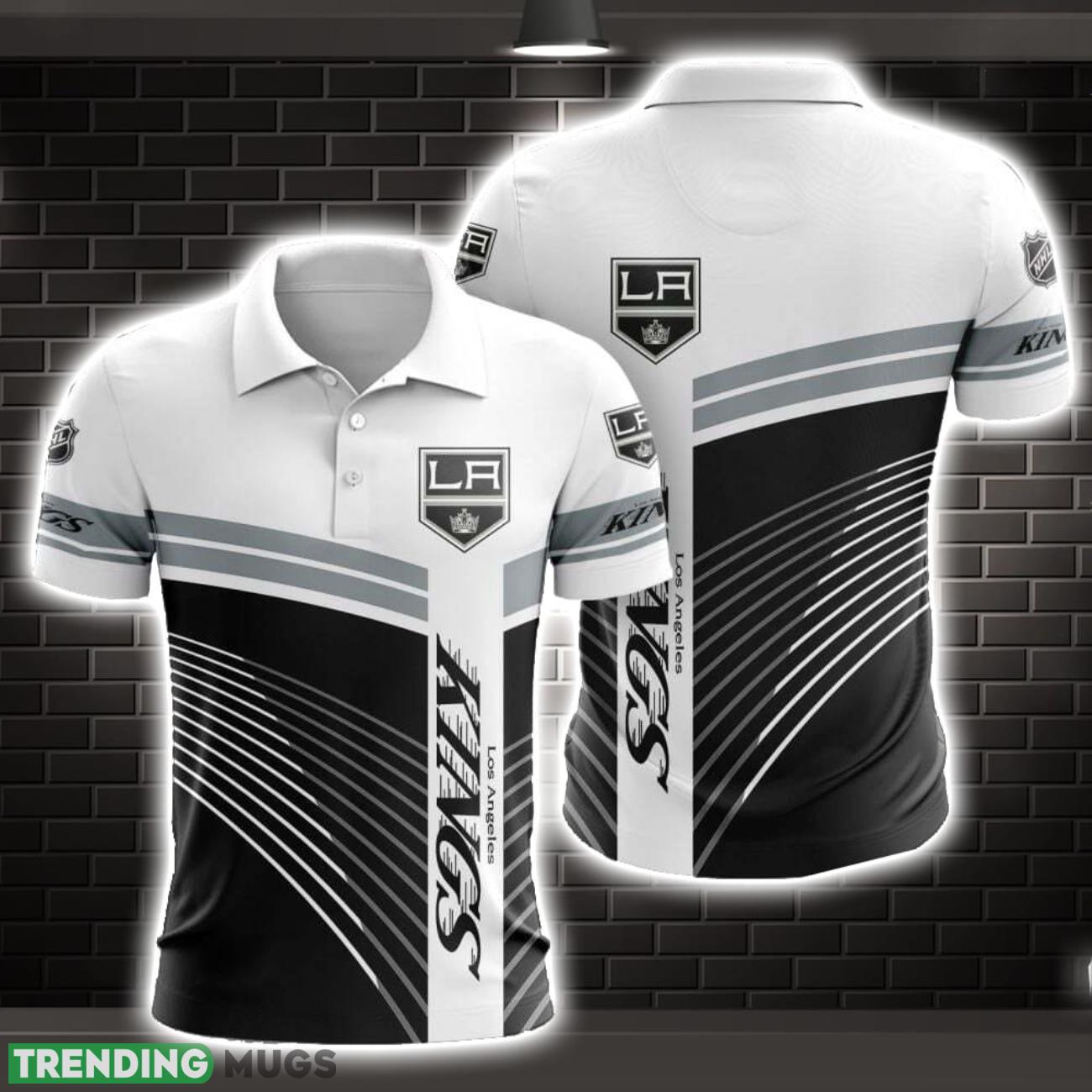 Los Angeles Kings Striped Style 3D Polo Shirt Shirt For Sport Golf Lover Product Photo 1 Los Angeles Kings Striped Style 3D Polo Shirt Shirt For Sport Golf Lover Product Photo 1