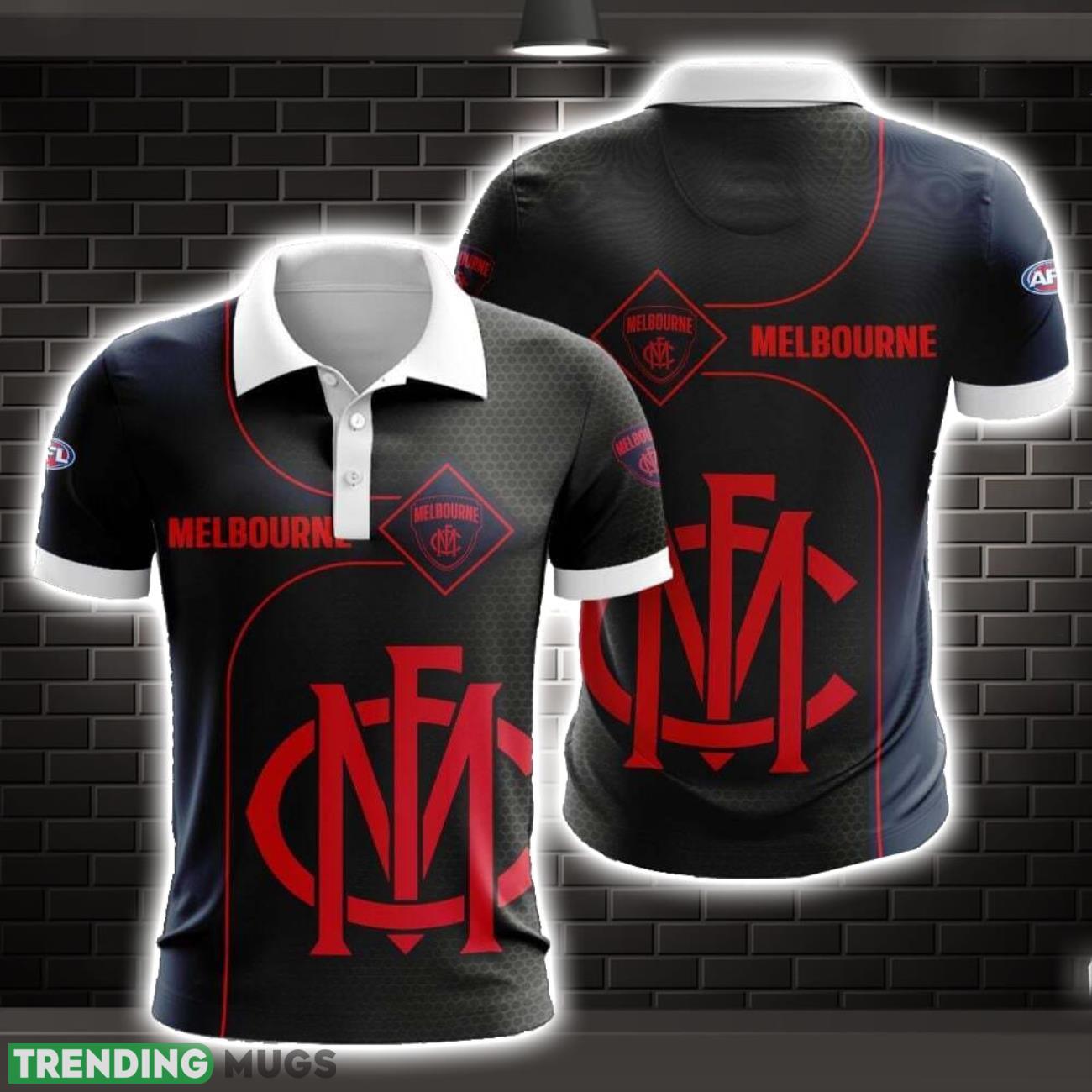 Melbourne Football Club Striped Style 3D Polo Shirt Shirt For Sport Golf Lover Product Photo 1 Melbourne Football Club Striped Style 3D Polo Shirt Shirt For Sport Golf Lover Product Photo 1