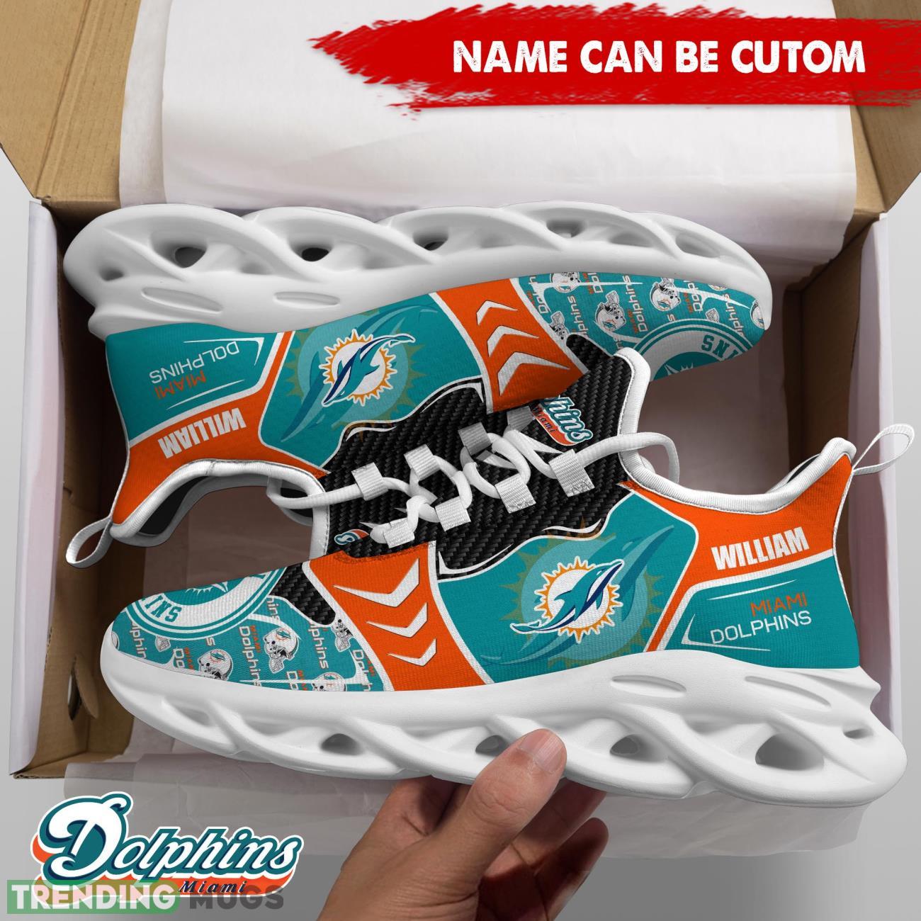 Miami Dolphins NFL Custom Name Shoes Max Soul Shoes For Fans Max Soul Miami Dolphins NFL Custom Name Shoes Max Soul Shoes For Fans Max Soul