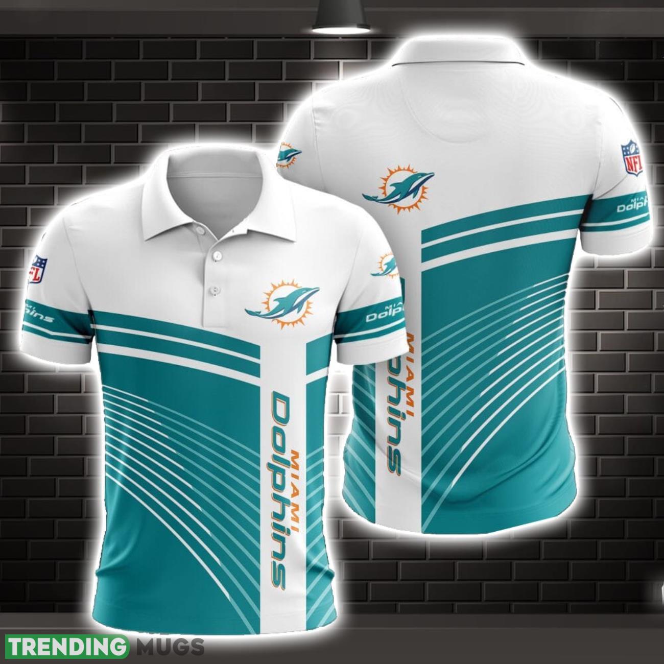 Miami Dolphins Striped Style 3D Polo Shirt Shirt For Sport Golf Lover Product Photo 1 Miami Dolphins Striped Style 3D Polo Shirt Shirt For Sport Golf Lover Product Photo 1