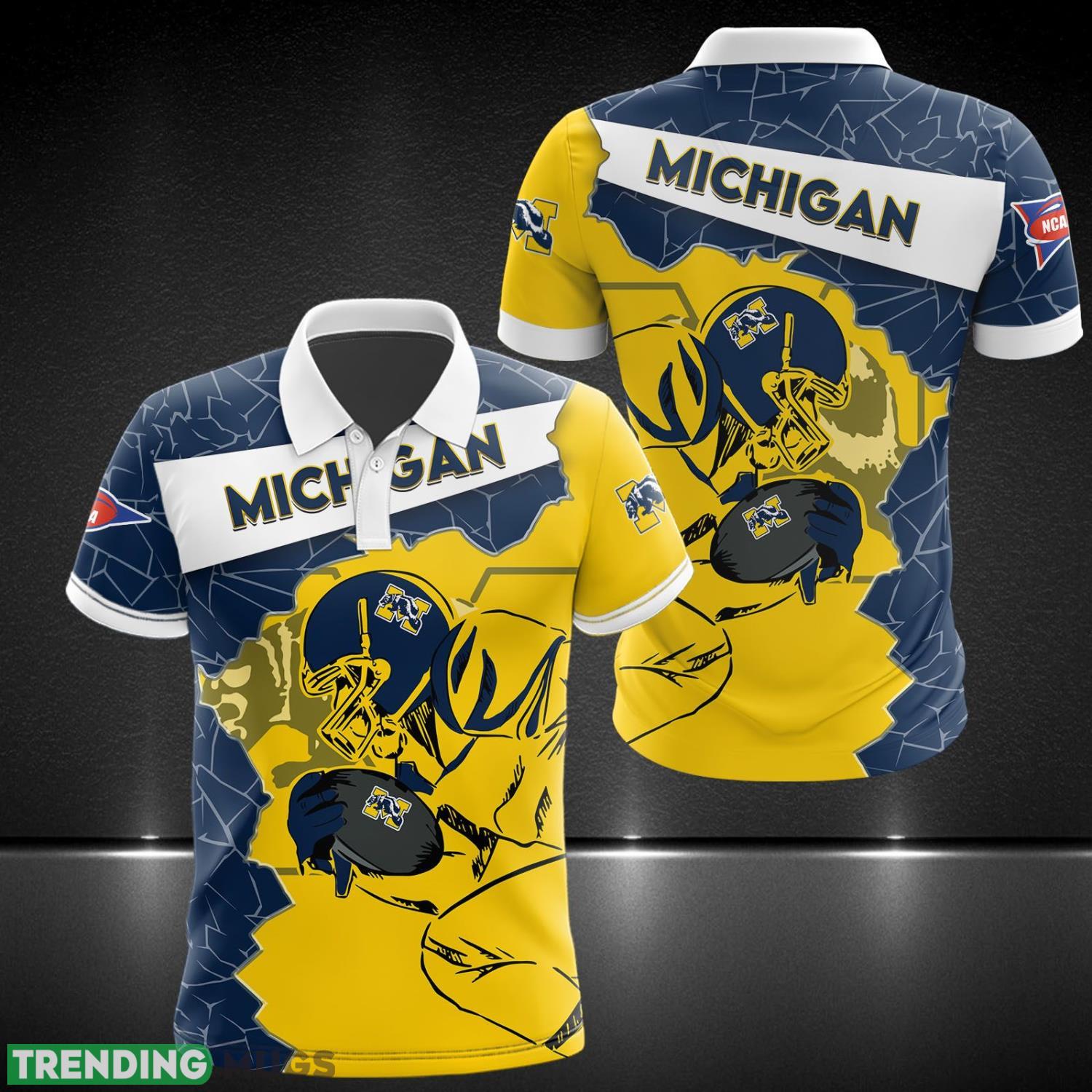 MICHIGAN WOLVERINES Player 3D Polo Shirt Team Shirt Product Photo 1 MICHIGAN WOLVERINES Player 3D Polo Shirt Team Shirt Product Photo 1
