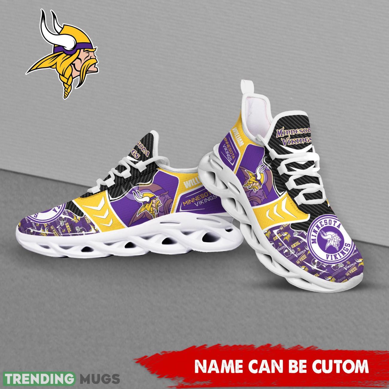 Minnesota Vikings NFL Custom Name Shoes Max Soul Shoes For Fans Product Photo 1 Minnesota Vikings NFL Custom Name Shoes Max Soul Shoes For Fans Product Photo 1