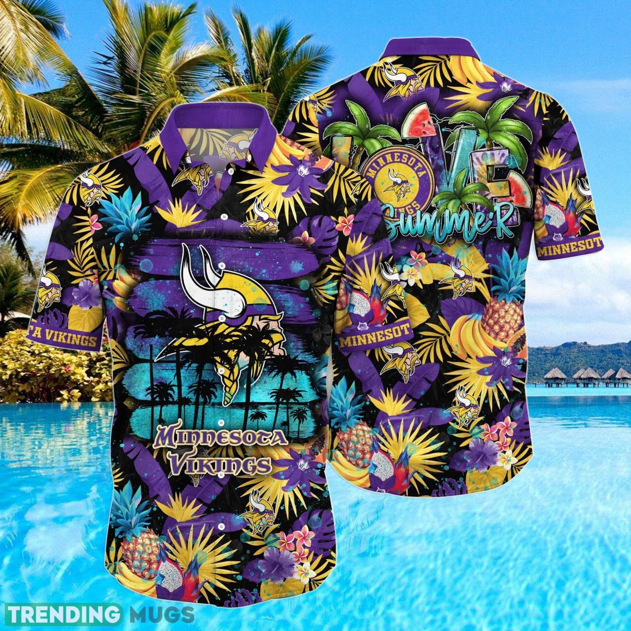 Minnesota Vikings NFL Tropical Fruit Hawaiian Shirt Summer Gift Product Photo 1 Minnesota Vikings NFL Tropical Fruit Hawaiian Shirt Summer Gift Product Photo 1