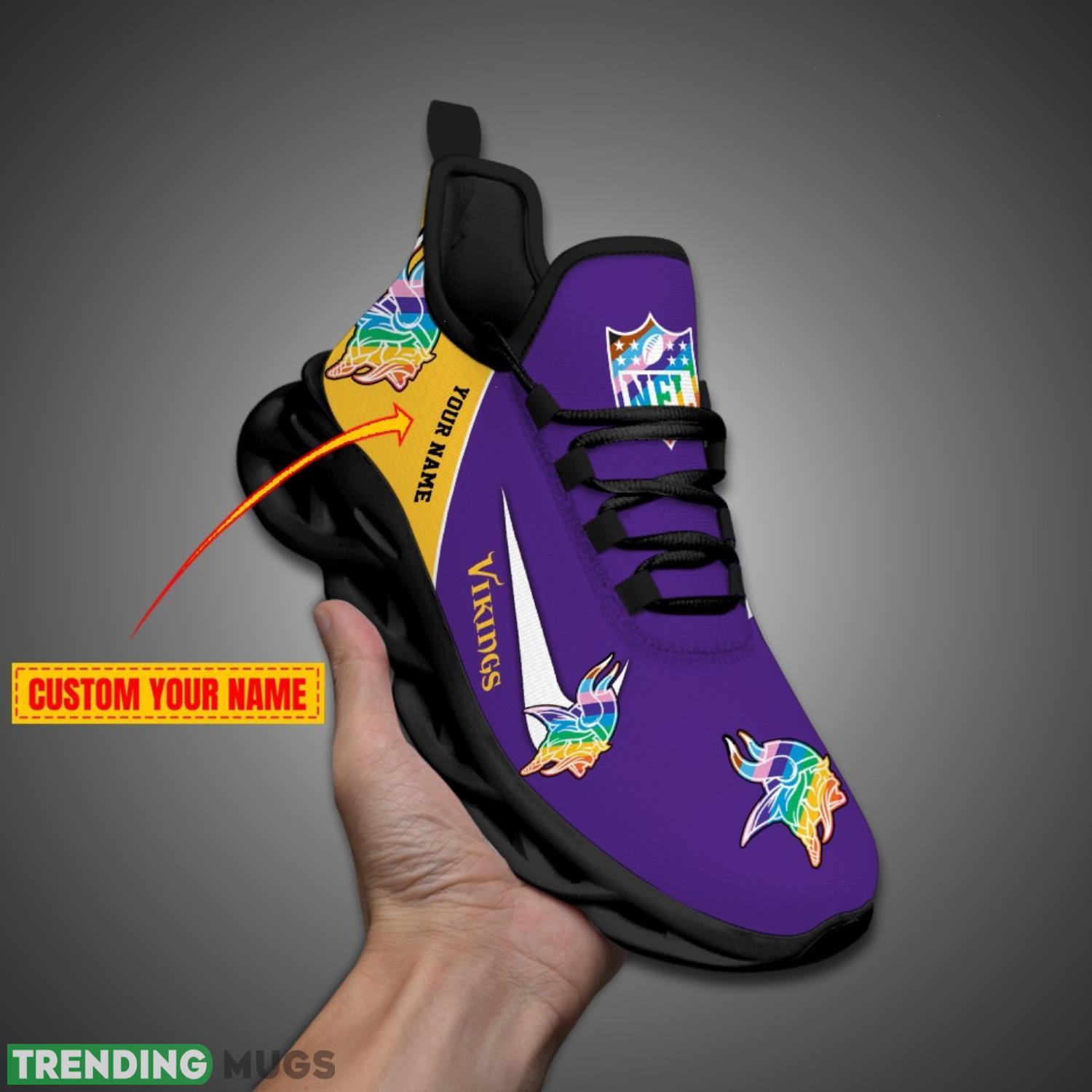 Minnesota Vikings Personalized Pride Month NFL Max Soul Shoes Custom Name Max Soul Minnesota Vikings Personalized Pride Month NFL Max Soul Shoes Custom Name Max Soul