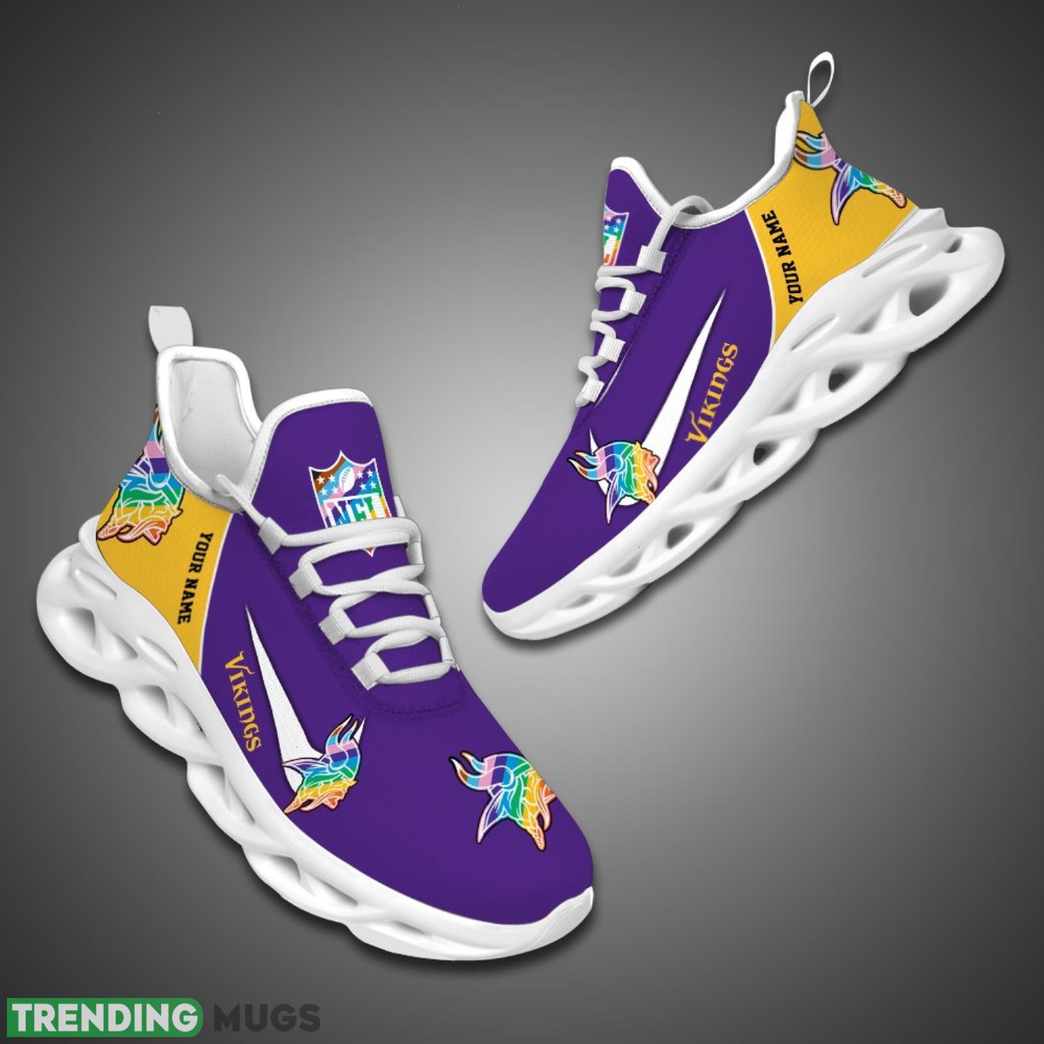 Minnesota Vikings Personalized Pride Month NFL Max Soul Shoes Custom Name Max Soul Minnesota Vikings Personalized Pride Month NFL Max Soul Shoes Custom Name Max Soul